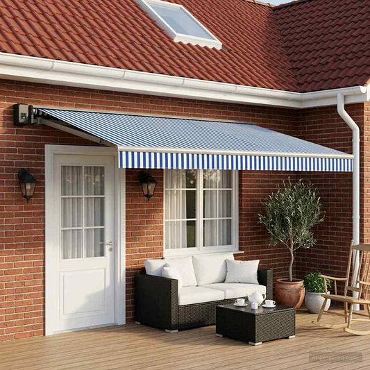 Telo di ricambio per tenda da sole Blu e Bianco 500 × 300 cm | homemem39