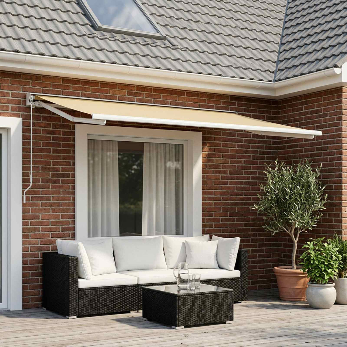 Telo di ricambio per tenda da sole Crema 400 × 350 cm