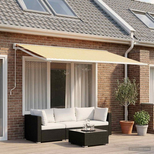 Telo di ricambio per tenda da sole Giallo e Bianco 400 x 200 cm - homemem39