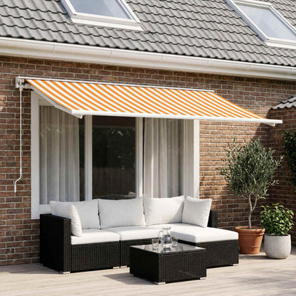 Telo di ricambio per tenda da sole Giallo e Bianco 450 × 350 cm