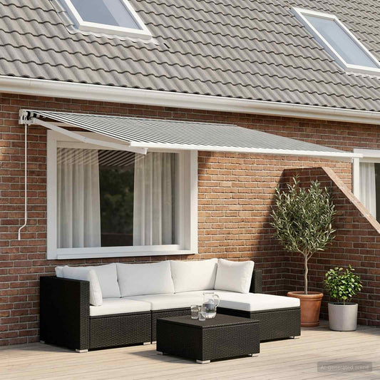Telo di ricambio per tenda da sole Antracite e Bianco | homemem39
