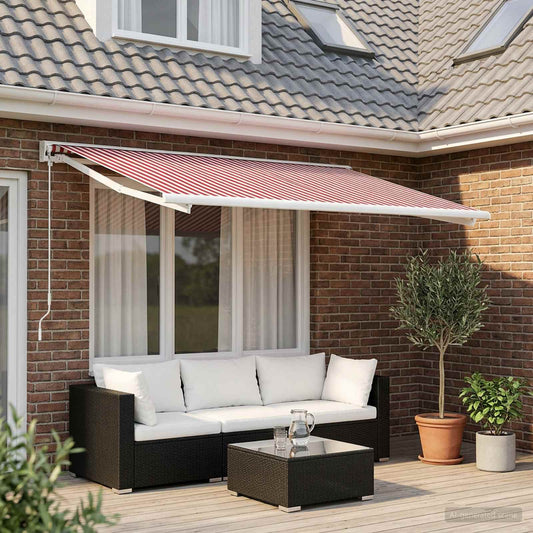 Telo di ricambio per tenda da sole Rosso e Bianco 500 × 300 cm | homemem39