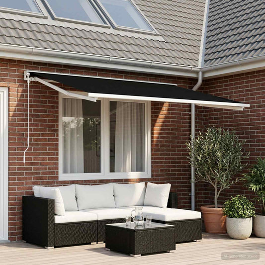 Telo di ricambio per tenda da sole Nero 350 x 250 cm Poliestere | homemem39