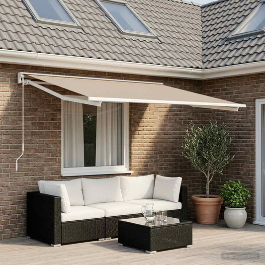 Telo di ricambio per tenda da sole Beige 350 x 250 cm - homemem39