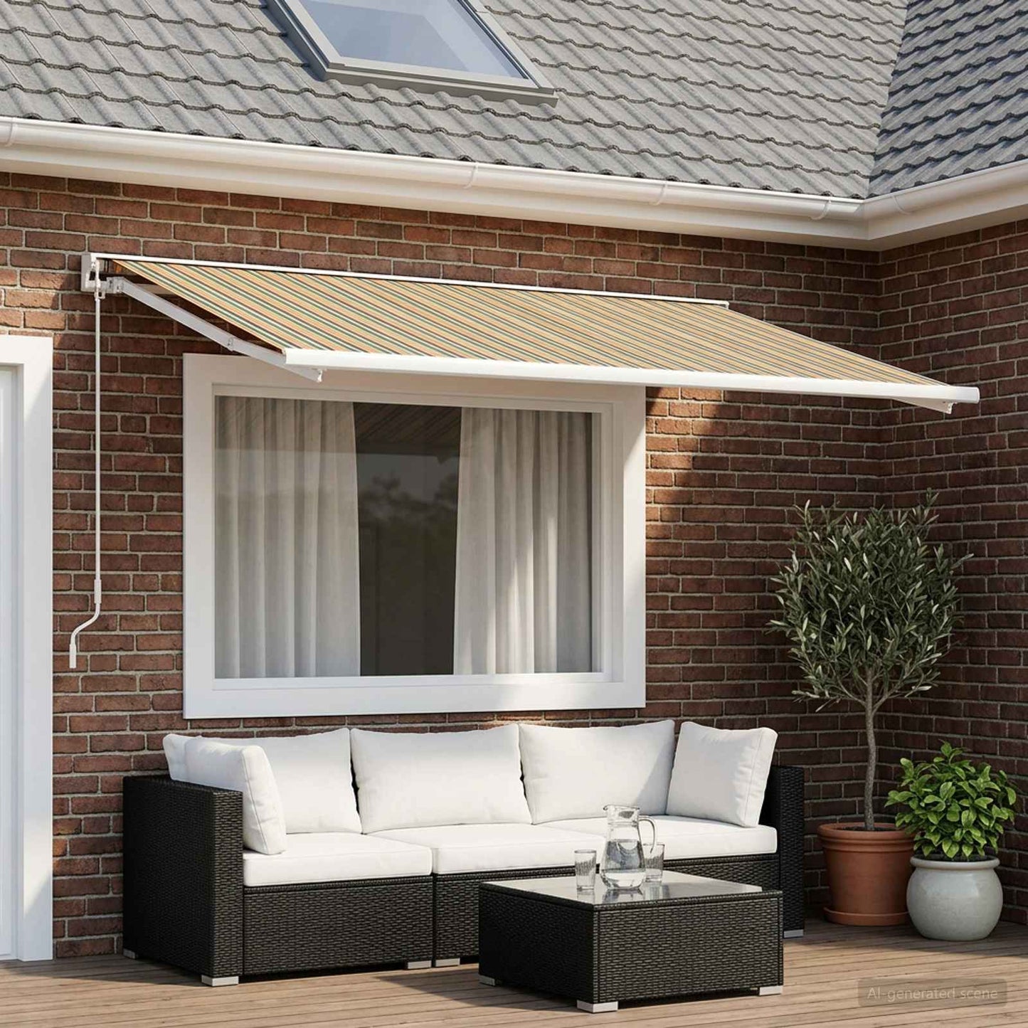 Telo di ricambio per tenda da sole Verde e Giallo 400 × 350 cm