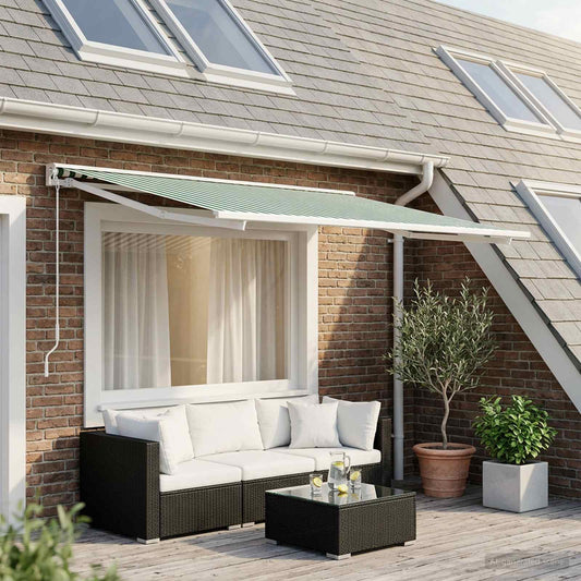Telo di ricambio per tenda da sole Verde e Bianco 300 x 250 cm - homemem39
