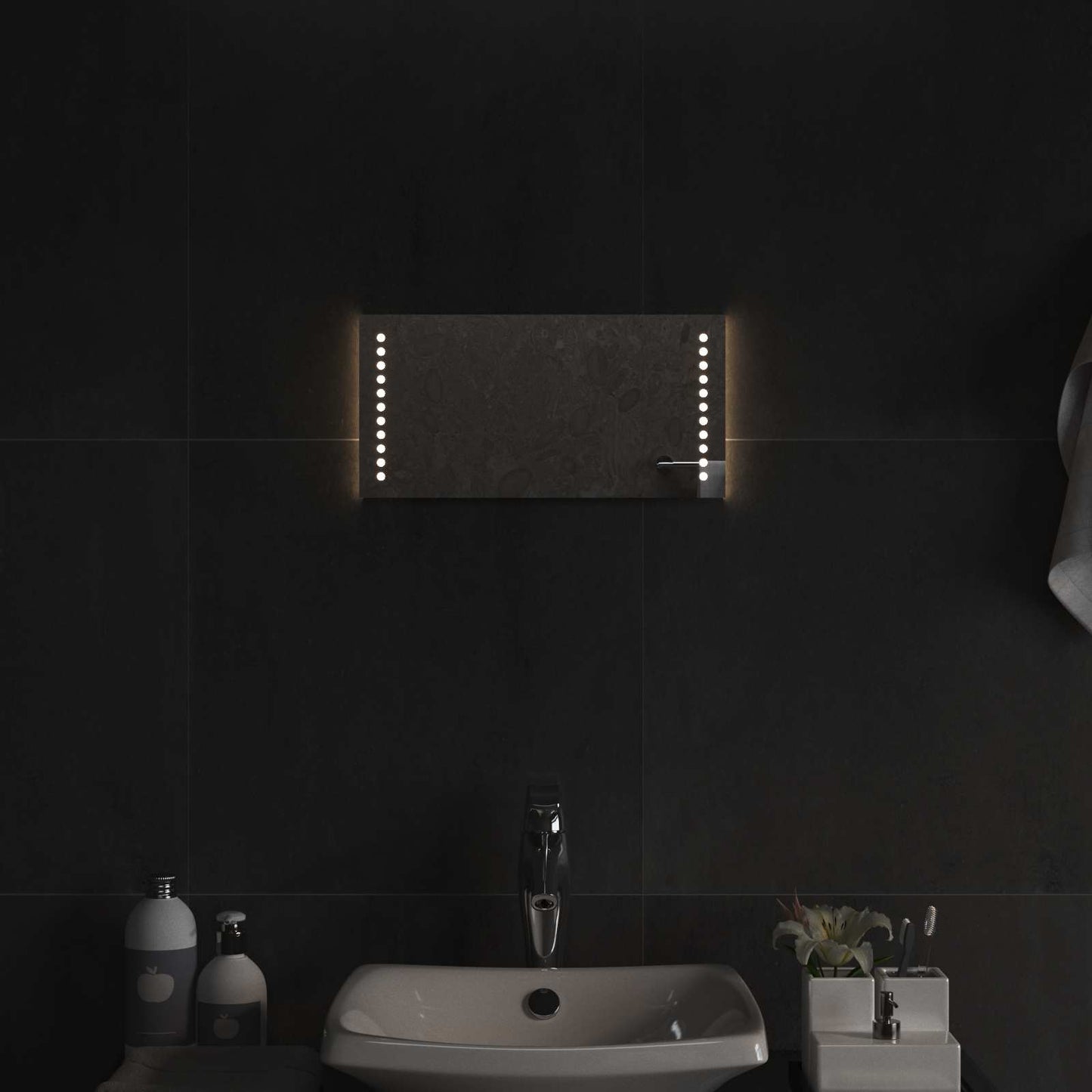 Specchio da bagno LED Trasparente 40 x 20 cm vetro temperato