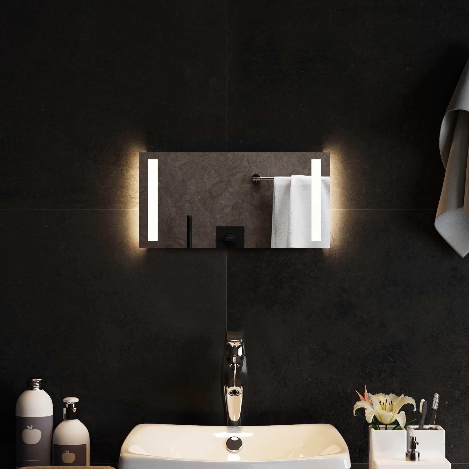 Specchio da bagno LED Trasparente 40 x 20 cm vetro temperato | homemem39