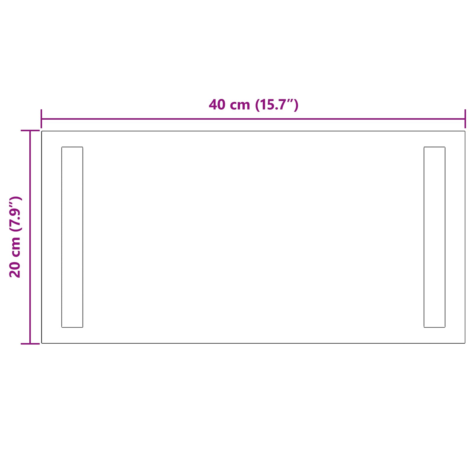 Specchio da bagno LED Trasparente 40 x 20 cm vetro temperato | homemem39
