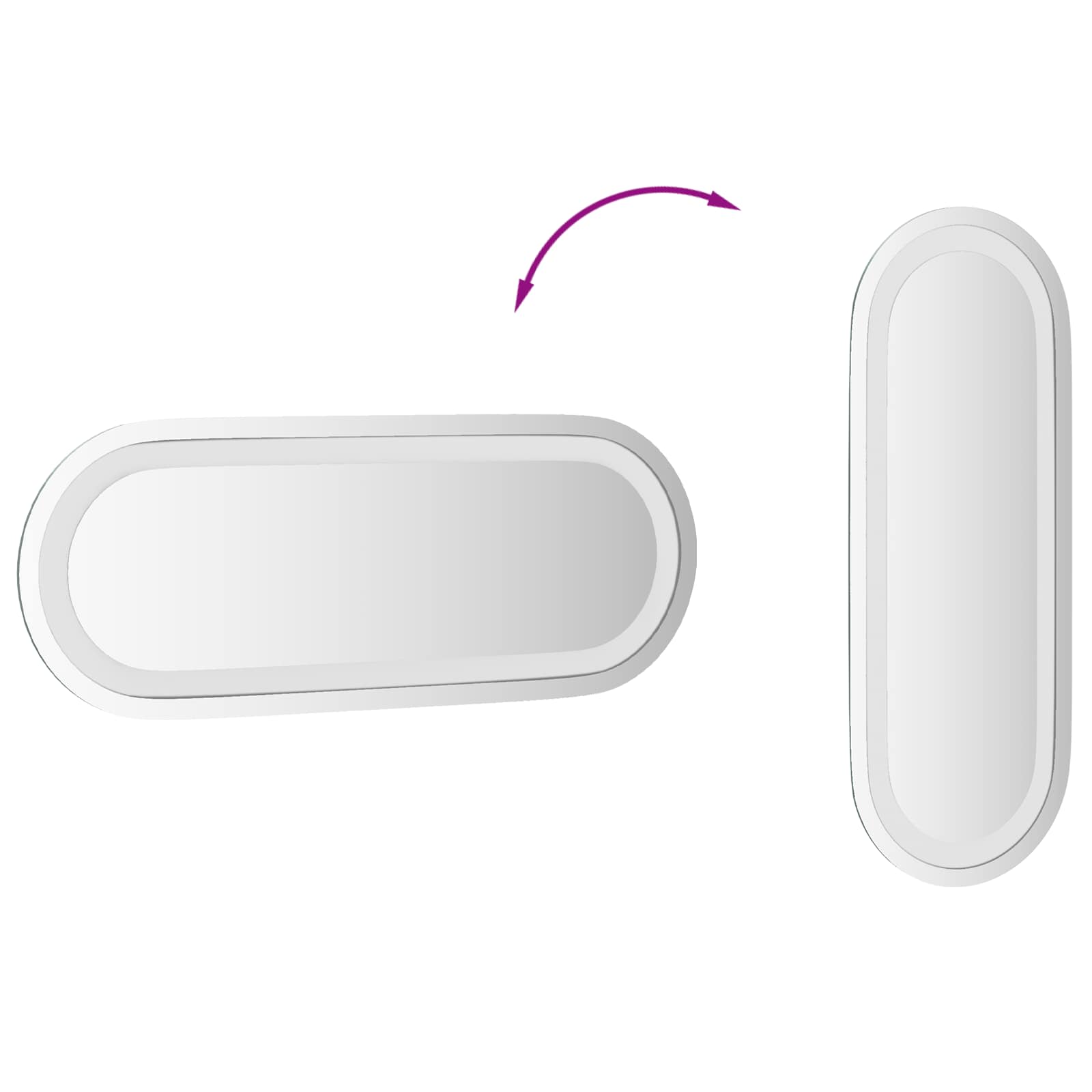 Specchio da bagno LED Trasparente 40 x 15 cm vetro temperato | homemem39