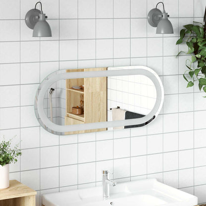 Specchio da bagno LED Trasparente 70 x 30 cm vetro temperato