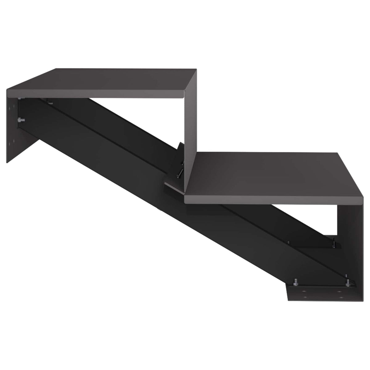 Scala da giardino a 2 gradini 80,5 x 56,5 x 34 cm Acciaio Nero | homemem39