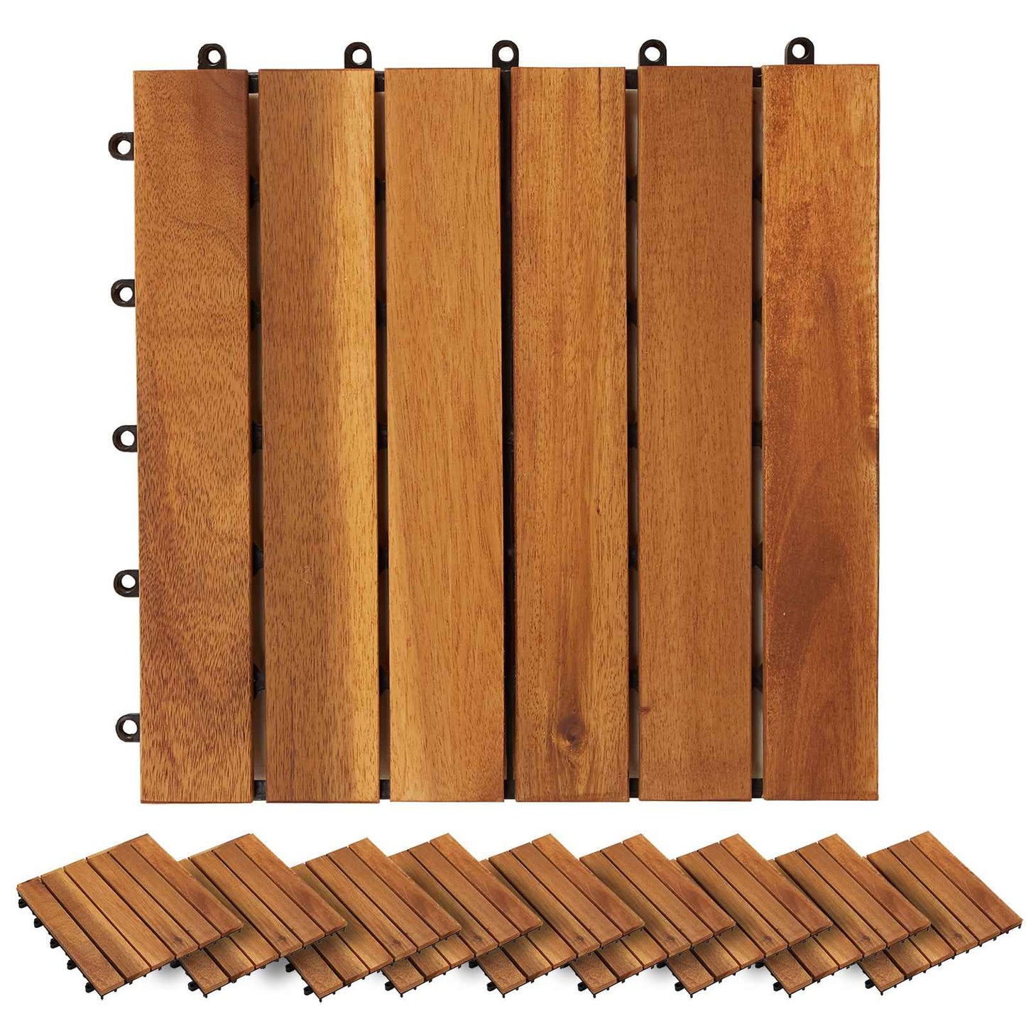 Piastrella per Decking 20 pcs Marrone 30 x 30 cm
