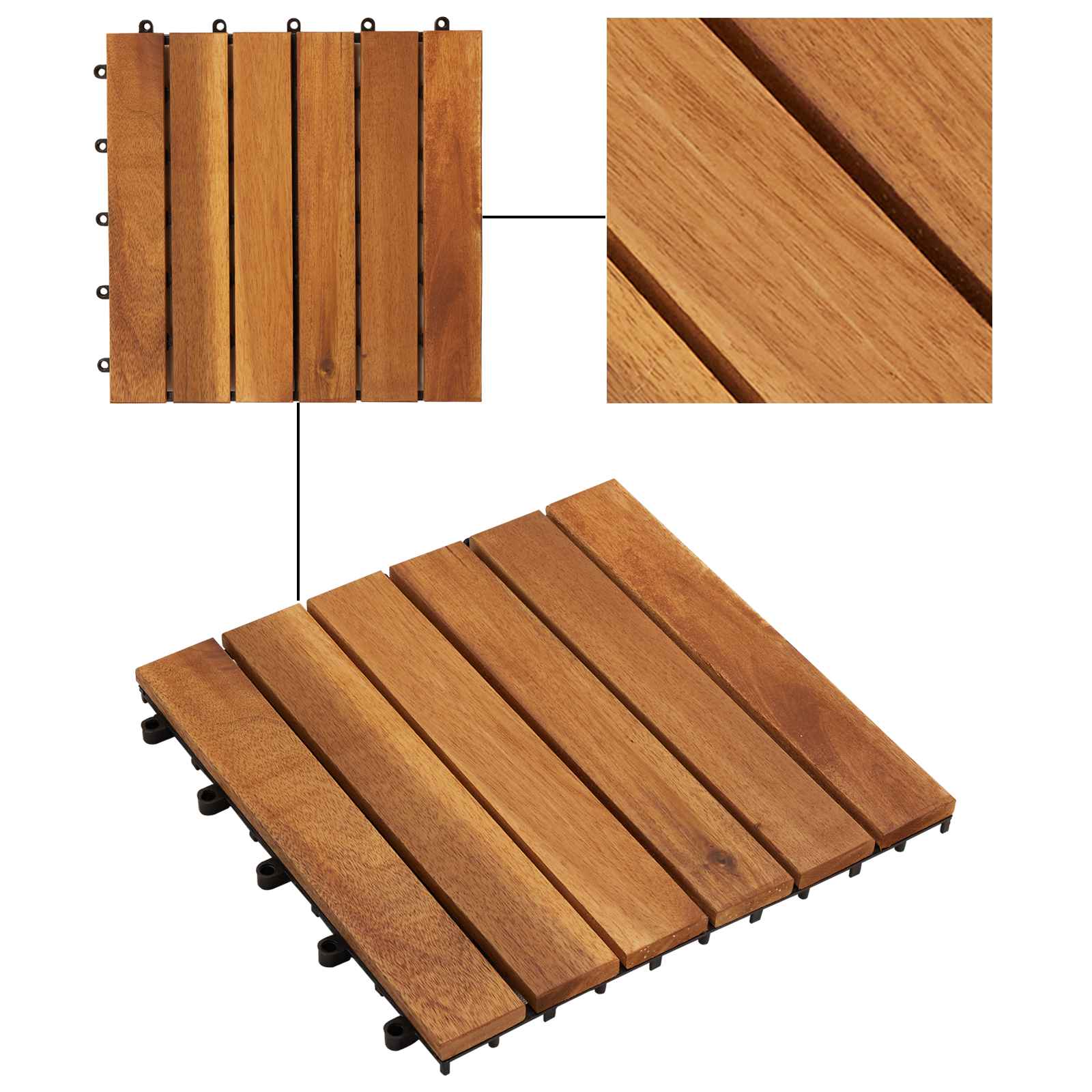 Piastrella per Decking 20 pcs Marrone 30 x 30 cm | homemem39