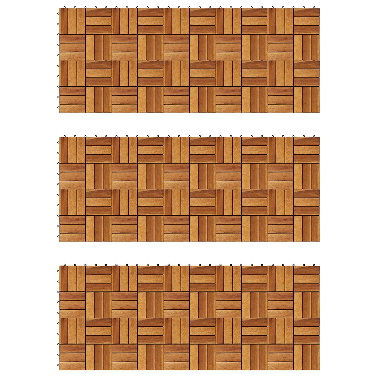 Piastrella per Decking 30 pcs Marrone 30 x 30 cm | homemem39