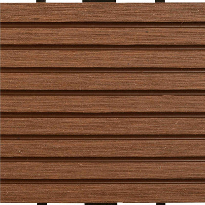 Piastrella per Decking 22 pcs Marrone 30 x 30 cm WPC | homemem39
