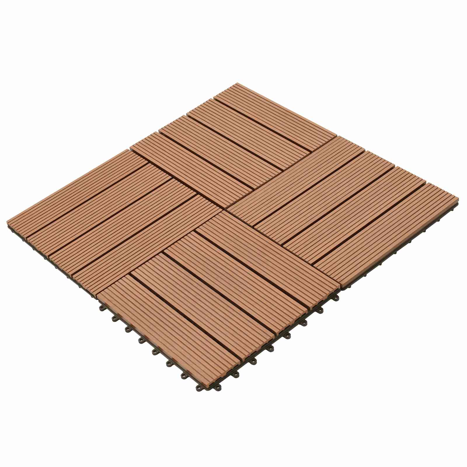 Piastrella per Decking 22 pcs Marrone 30 x 30 cm WPC | homemem39