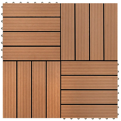 Piastrella per Decking 22 pcs Marrone 30 x 30 cm WPC | homemem39