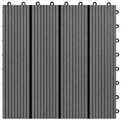 Piastrella per Decking 22 pcs Grigio 30 x 30 cm WPC | homemem39