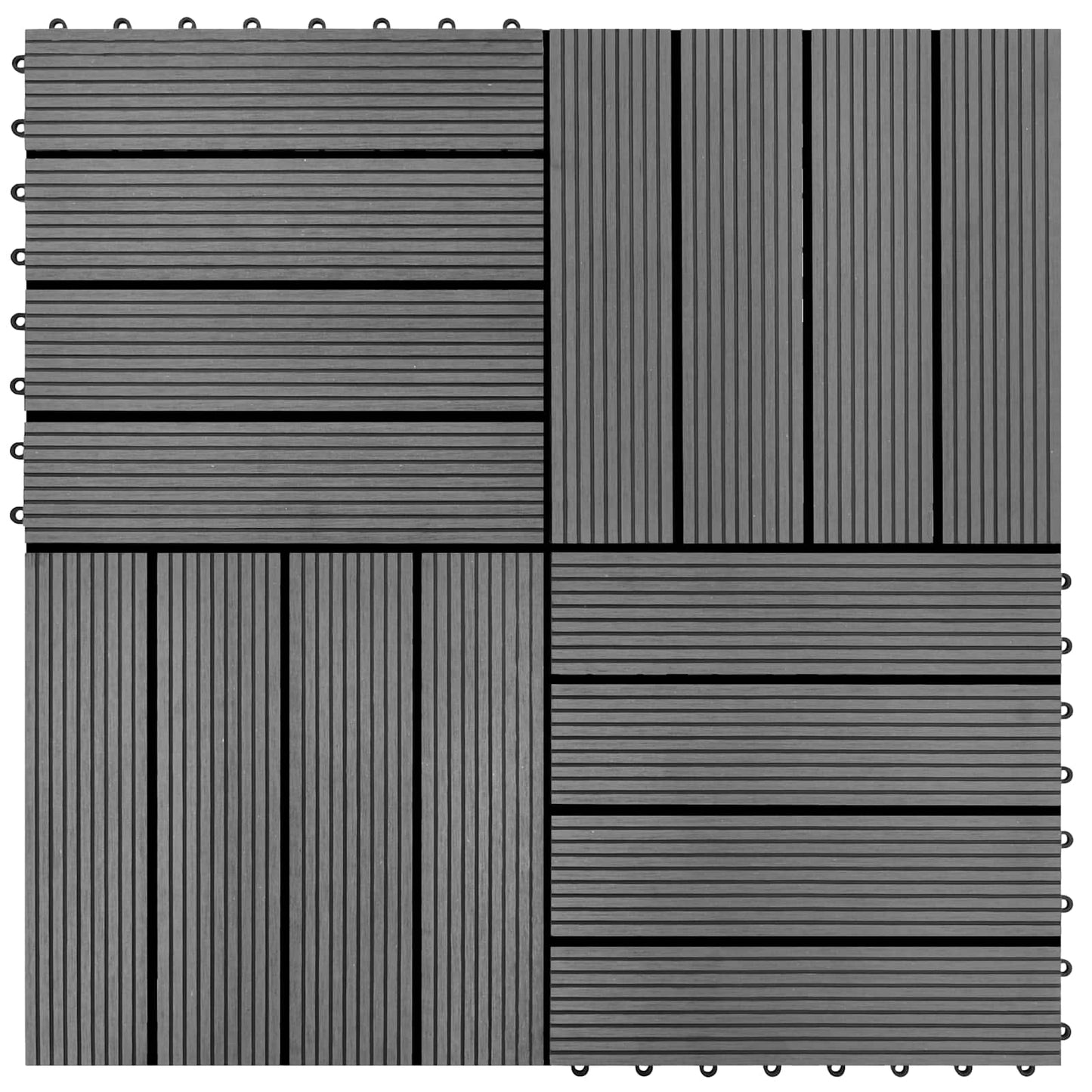 Piastrella per Decking 22 pcs Grigio 30 x 30 cm WPC | homemem39