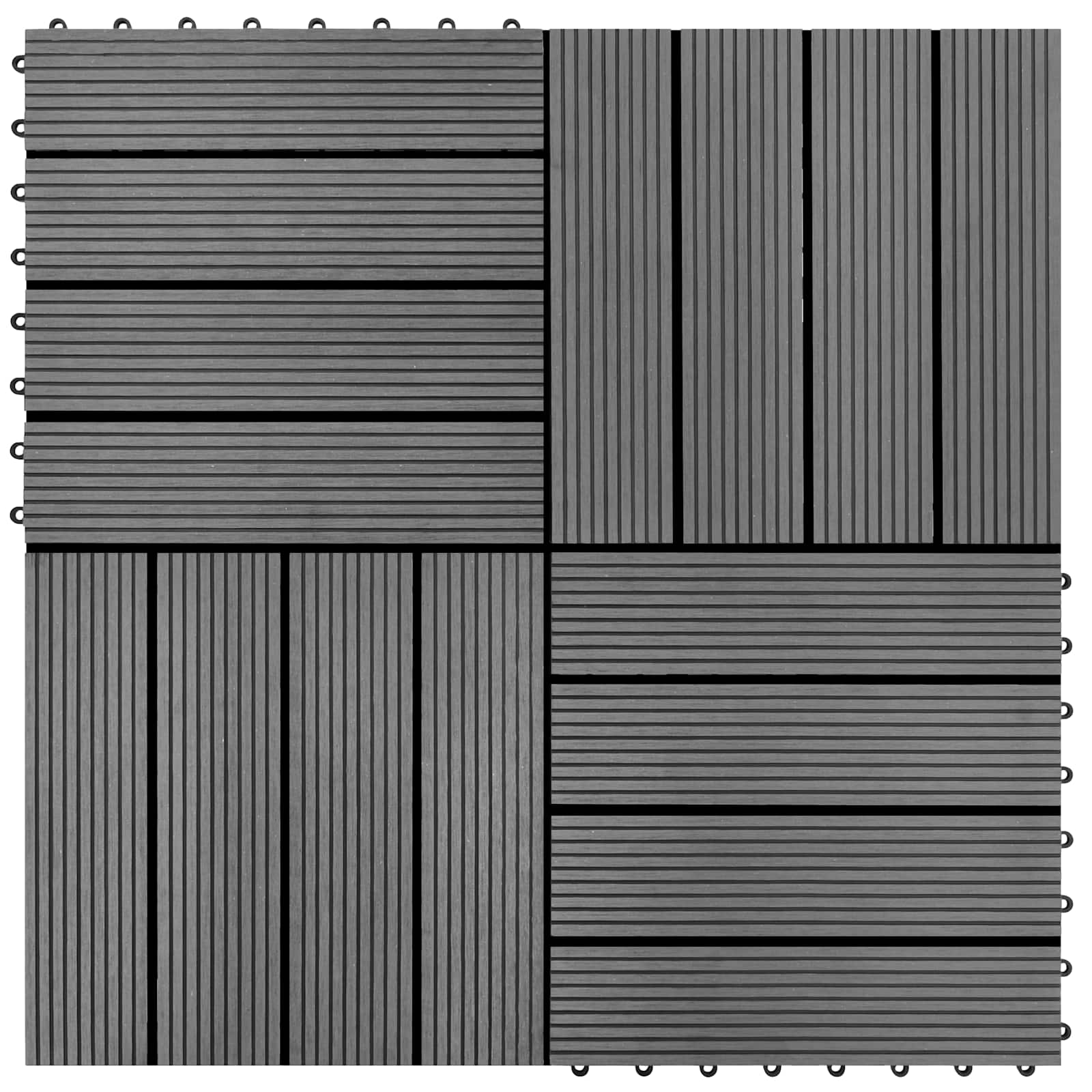 Piastrella per Decking 22 pcs Grigio 30 x 30 cm WPC | homemem39