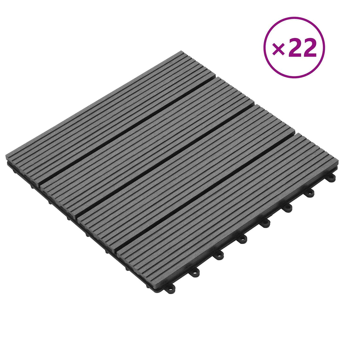 Piastrella per Decking 22 pcs Grigio 30 x 30 cm WPC | homemem39