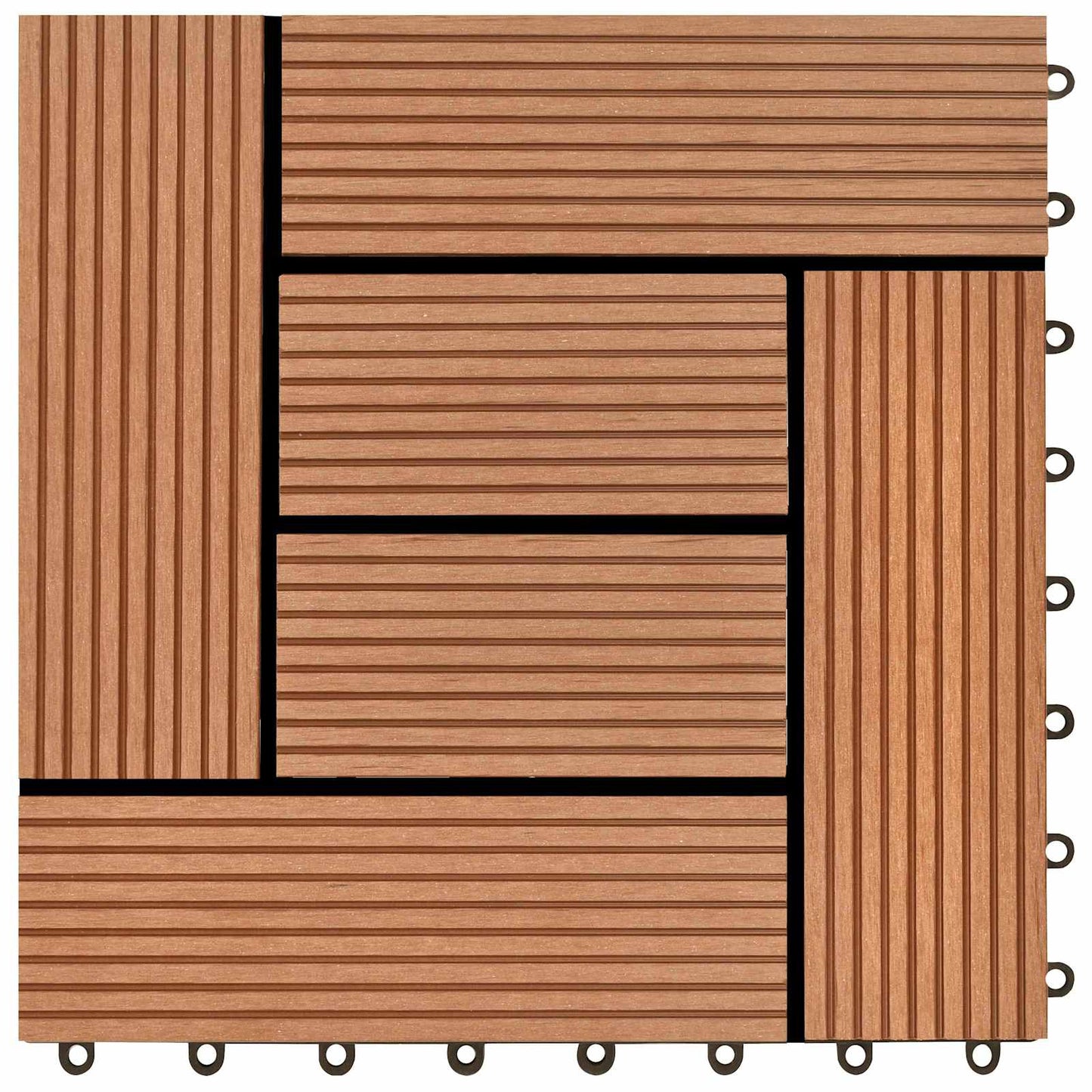 Piastrella per Decking 22 pcs Marrone 30 x 30 cm WPC | homemem39