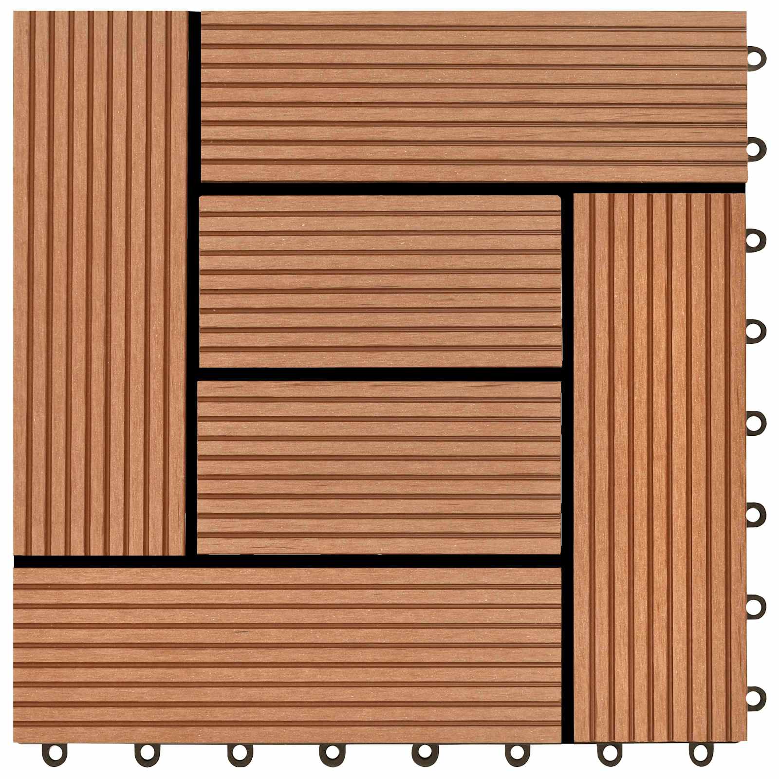 Piastrella per Decking 22 pcs Marrone 30 x 30 cm WPC | homemem39