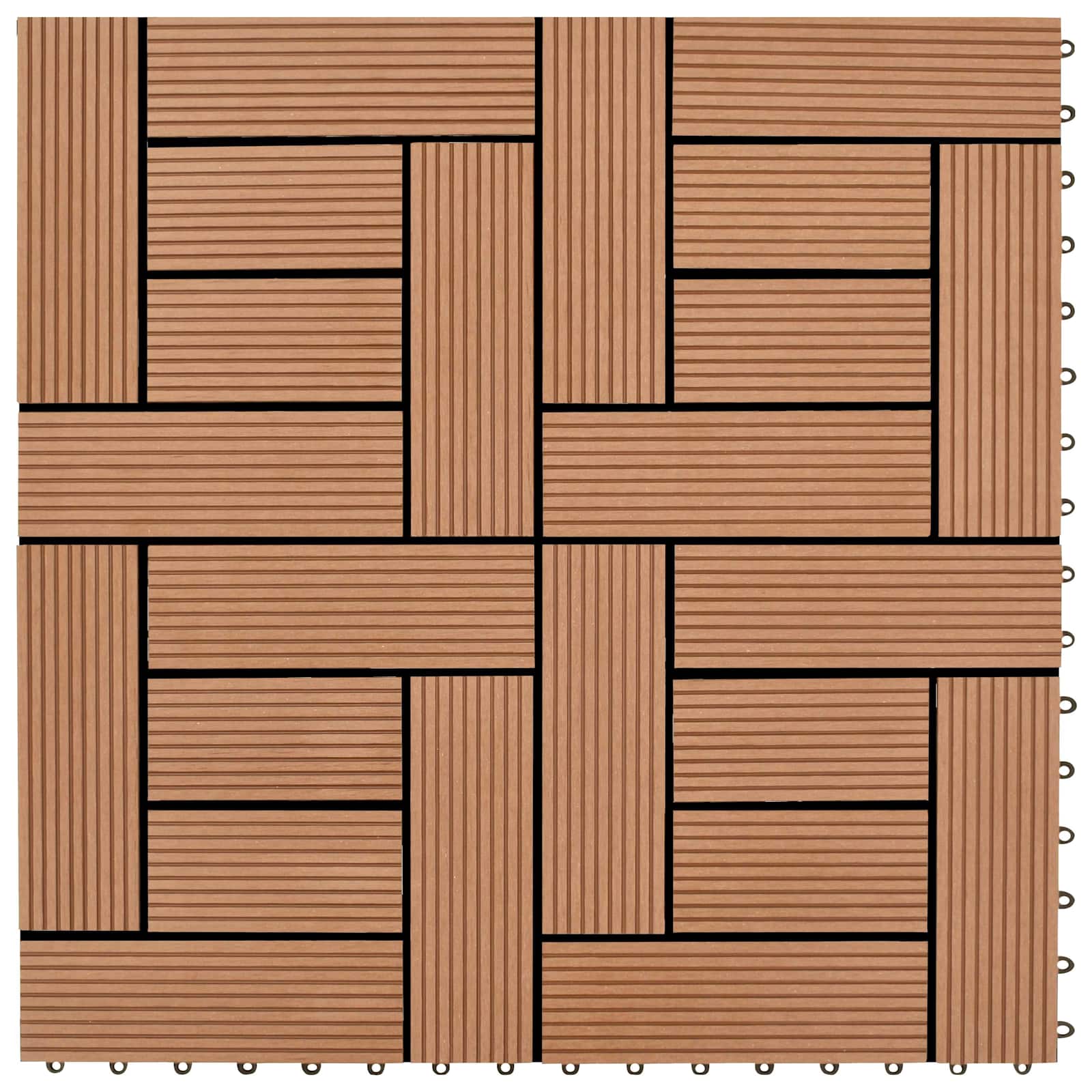 Piastrella per Decking 22 pcs Marrone 30 x 30 cm WPC | homemem39