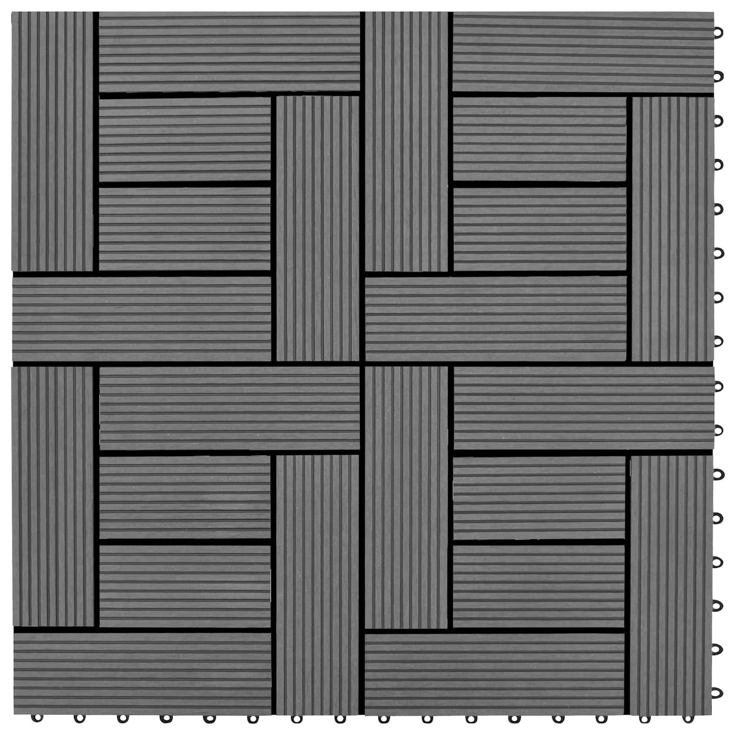 Piastrella per Decking 22 pcs Grigio 30 x 30 cm WPC | homemem39