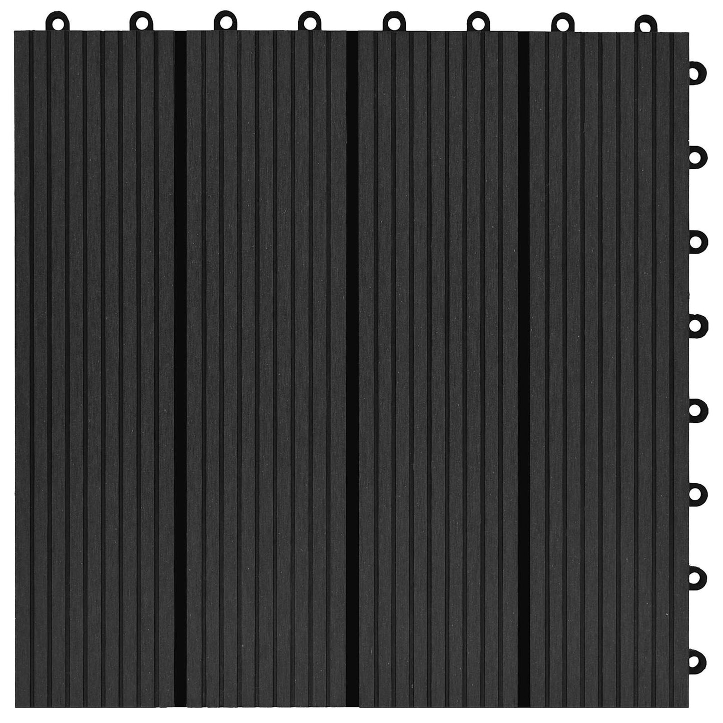 Piastrella per Decking 22 pcs Nero 30 x 30 cm WPC | homemem39