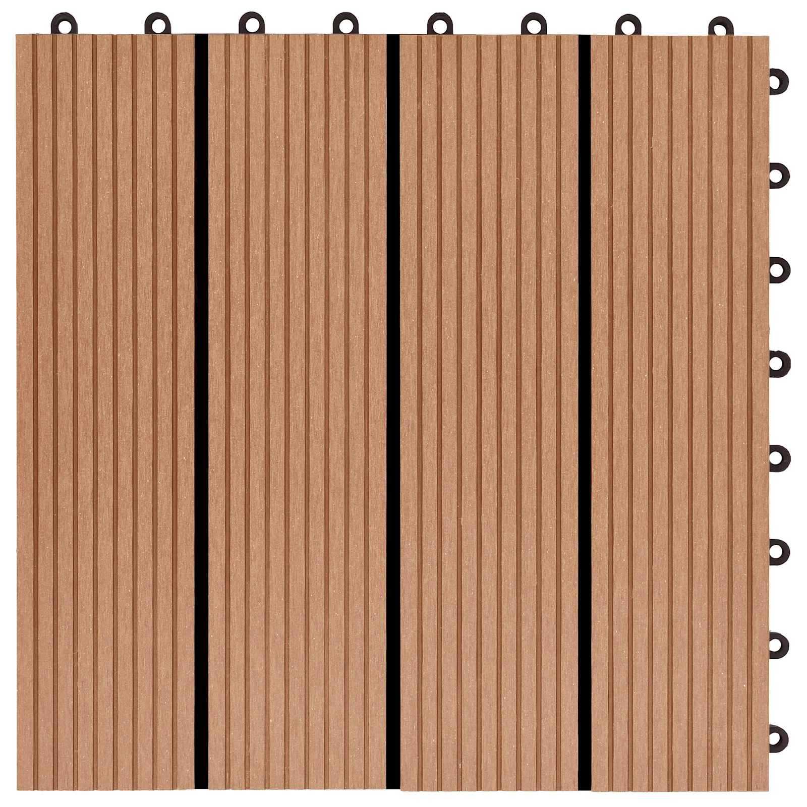 Piastrella per Decking 22 pcs Teak riciclato 30 x 30 cm WPC | homemem39
