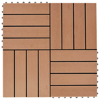 Piastrella per Decking 22 pcs Teak riciclato 30 x 30 cm WPC | homemem39