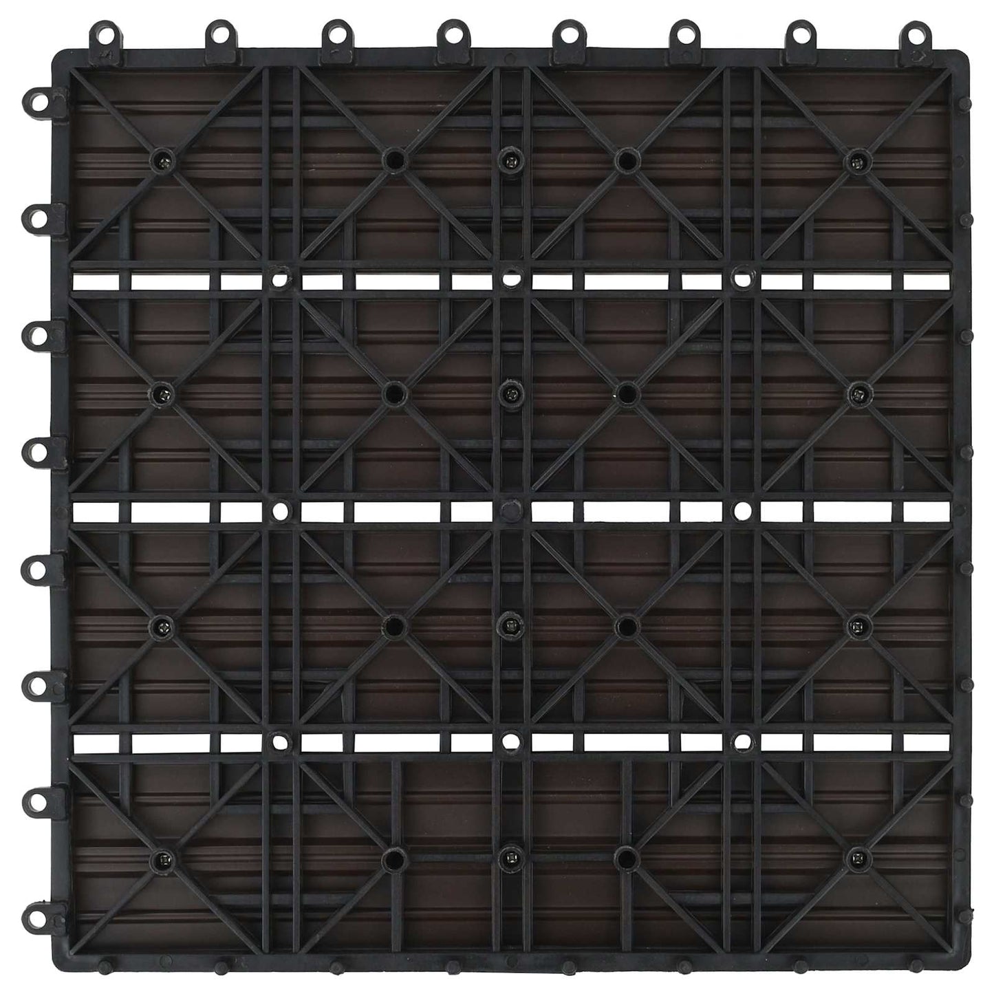 Piastrella per Decking 22 pcs Marrone Scuro 30 x 30 cm WPC | homemem39