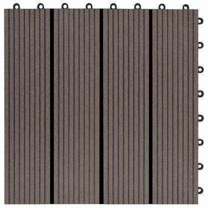 Piastrella per Decking 22 pcs Marrone Scuro 30 x 30 cm WPC | homemem39