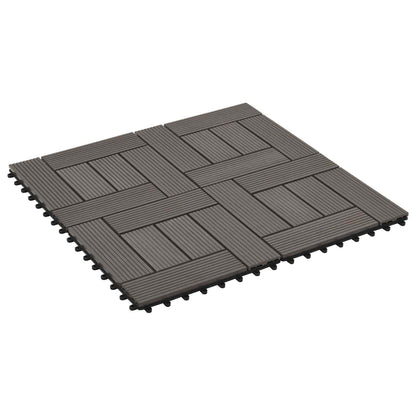Piastrella per Decking 22 pcs Marrone Scuro 30 x 30 cm WPC | homemem39
