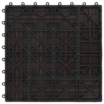 Piastrella per Decking 22 pcs Marrone Scuro 30 x 30 cm WPC | homemem39
