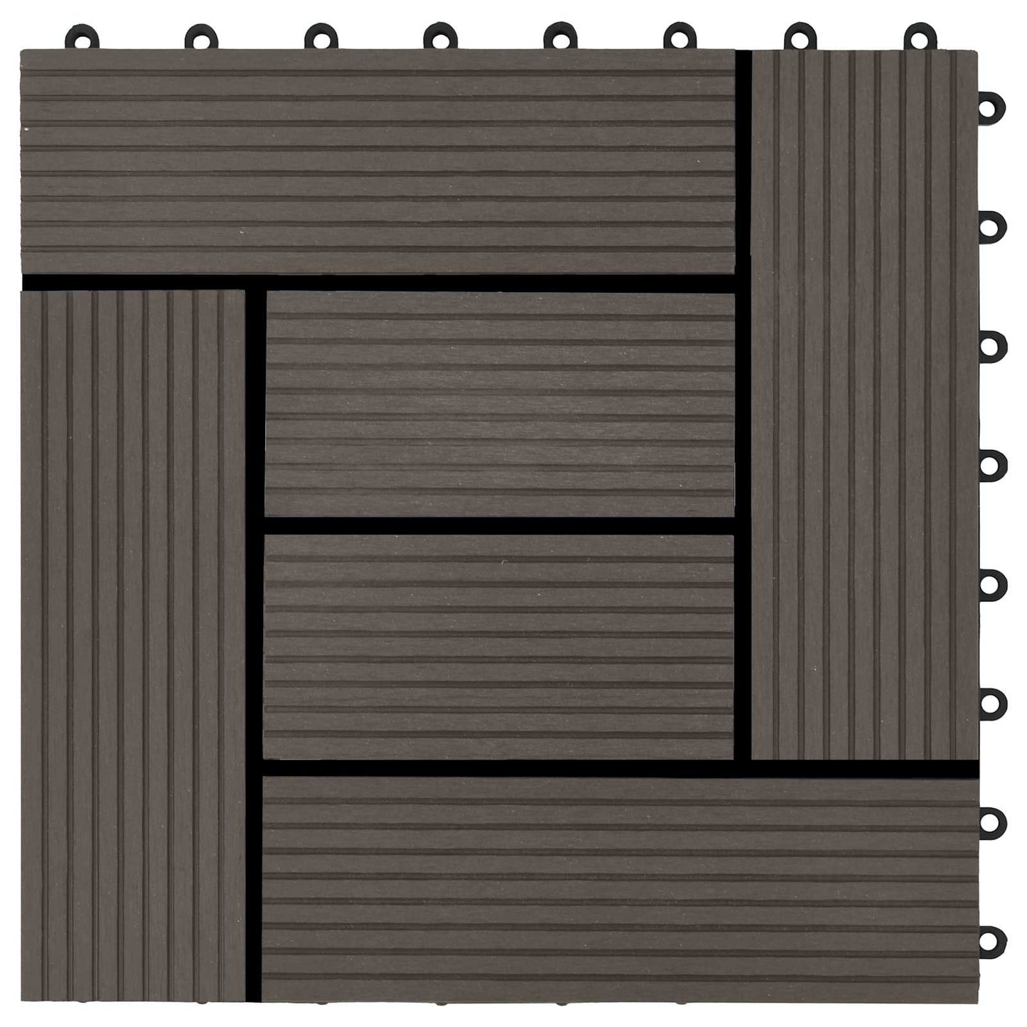 Piastrella per Decking 22 pcs Marrone Scuro 30 x 30 cm WPC | homemem39