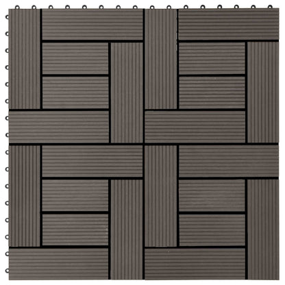 Piastrella per Decking 22 pcs Marrone Scuro 30 x 30 cm WPC | homemem39