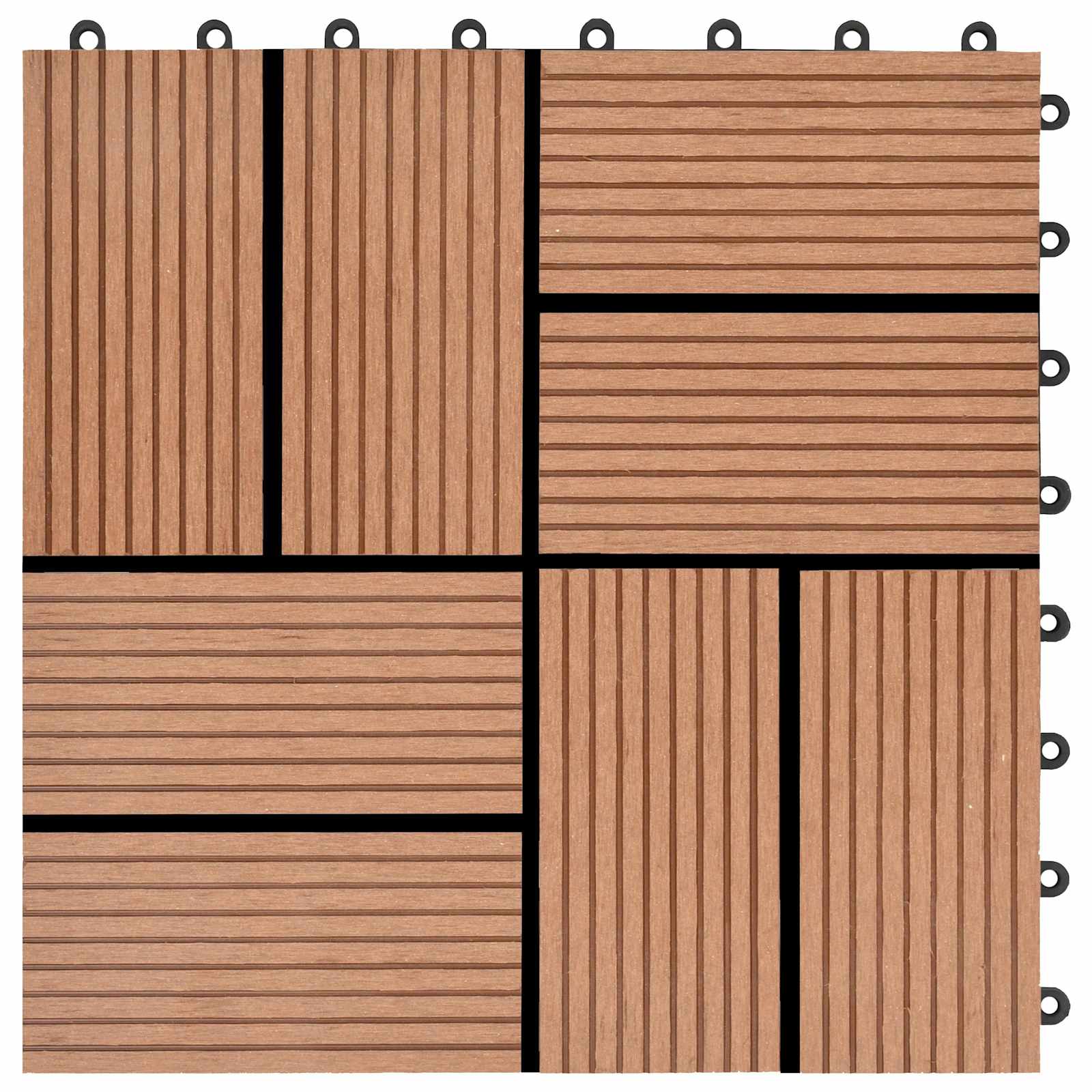 Piastrella per Decking 22 pcs Marrone 30 x 30 cm WPC | homemem39