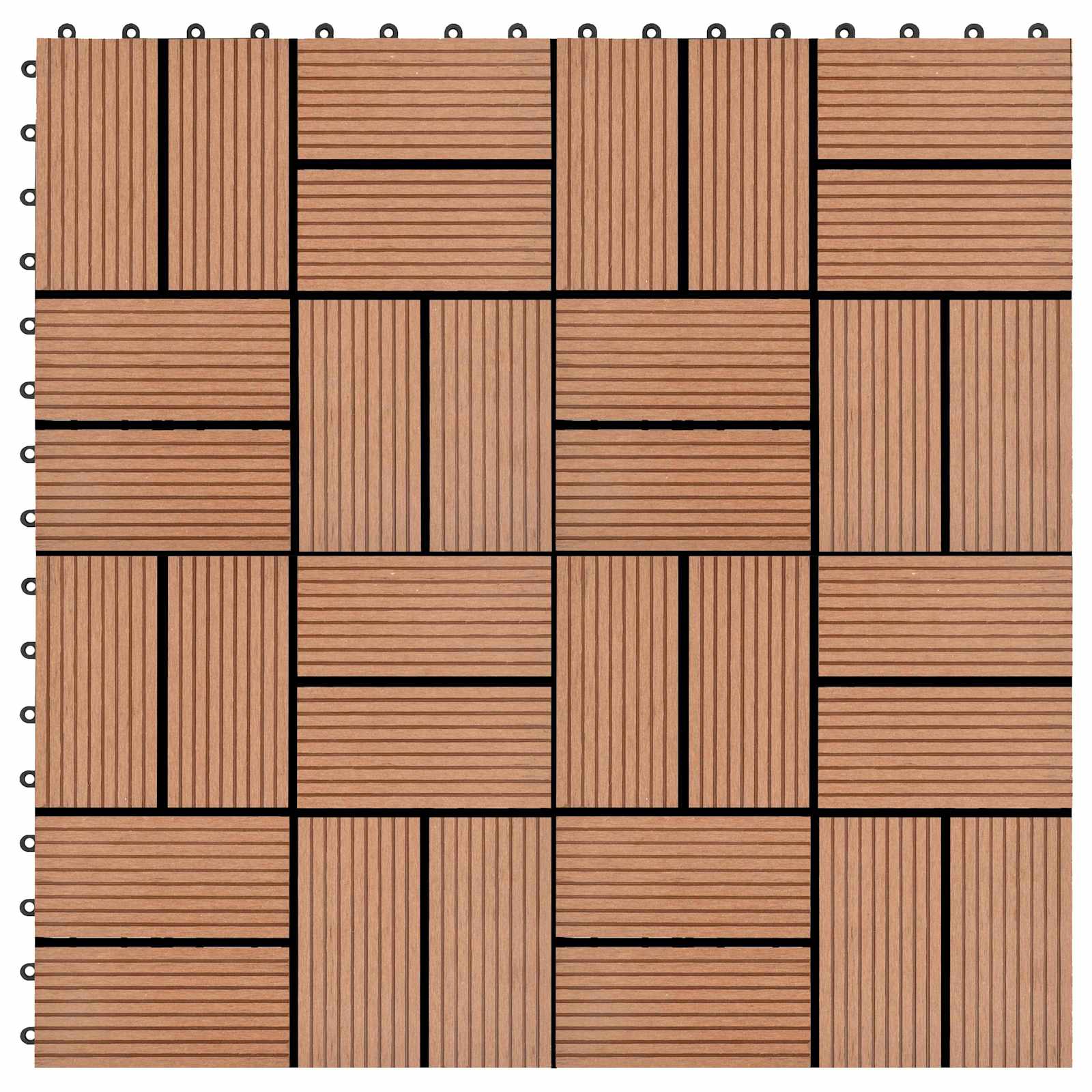 Piastrella per Decking 22 pcs Marrone 30 x 30 cm WPC | homemem39