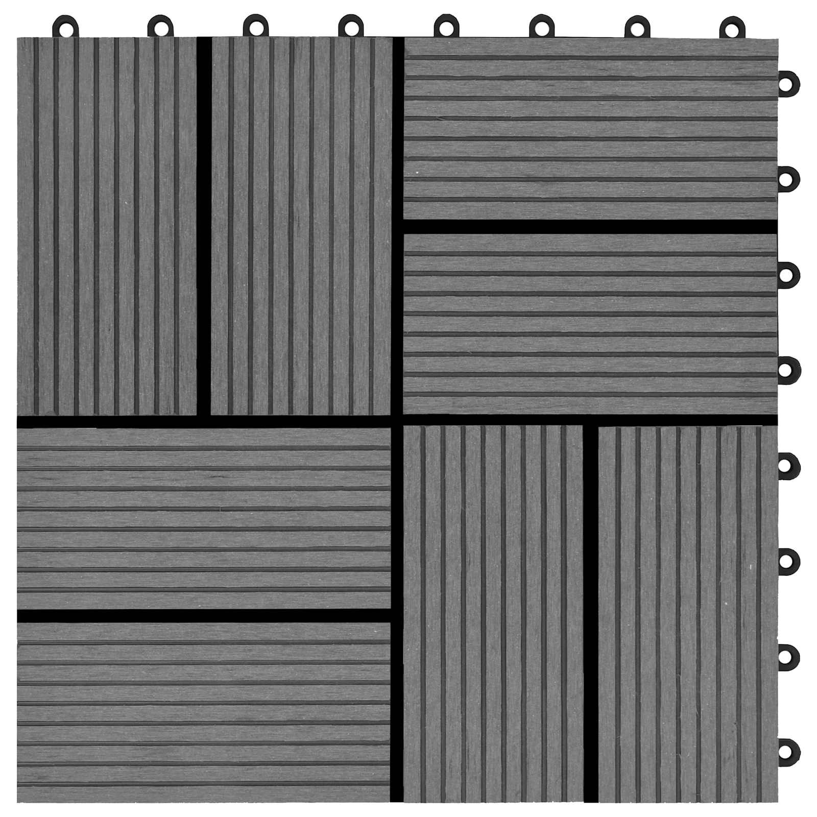 Piastrella per Decking 22 pcs Grigio 30 x 30 cm WPC | homemem39