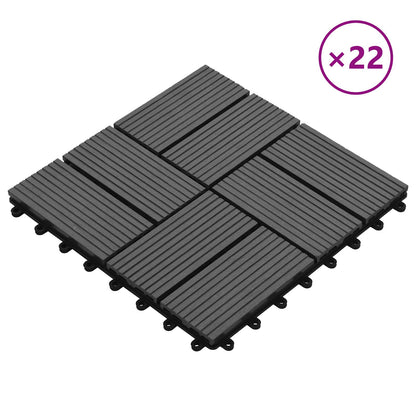 Piastrella per Decking 22 pcs Grigio 30 x 30 cm WPC | homemem39