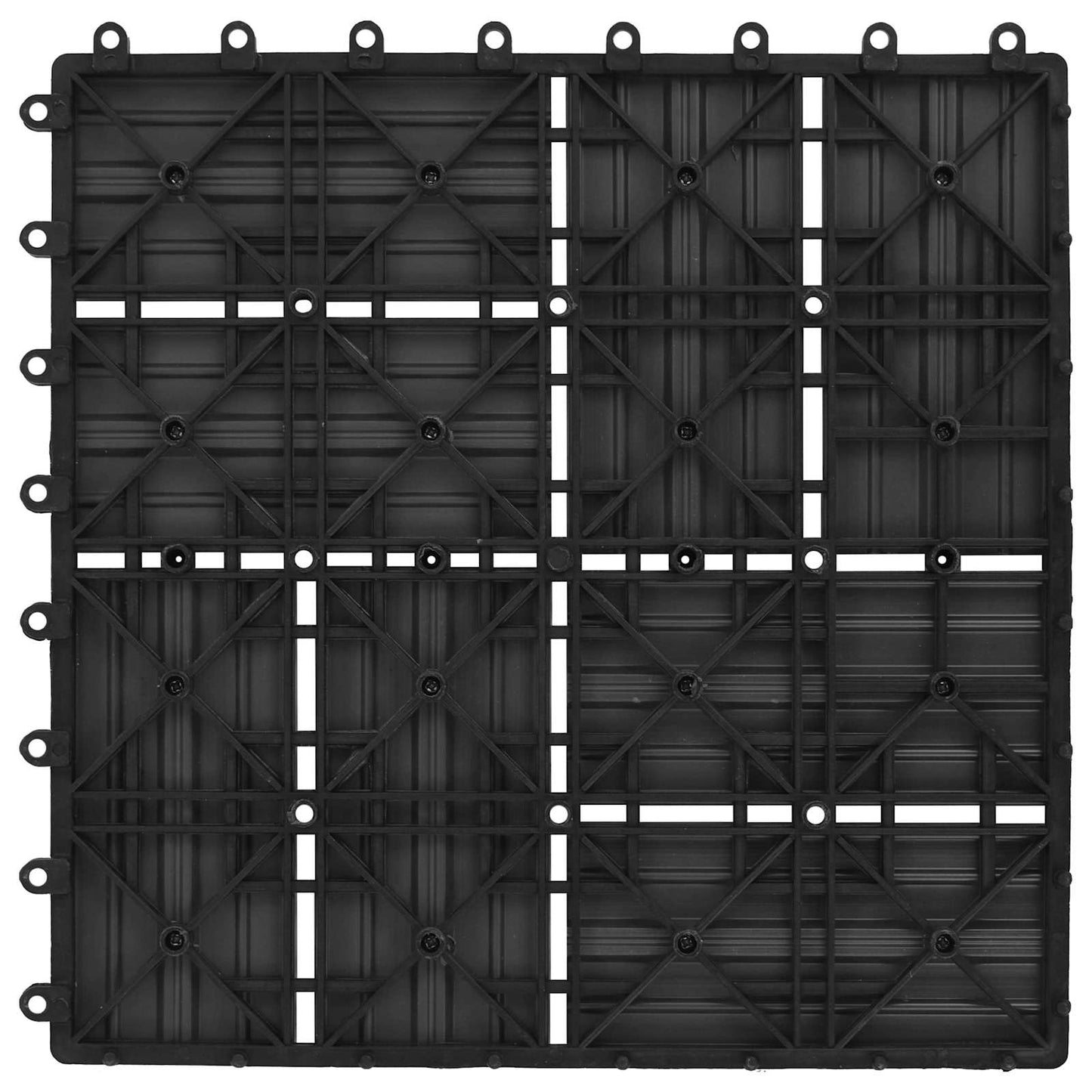 Piastrella per Decking 22 pcs Nero 30 x 30 cm WPC | homemem39