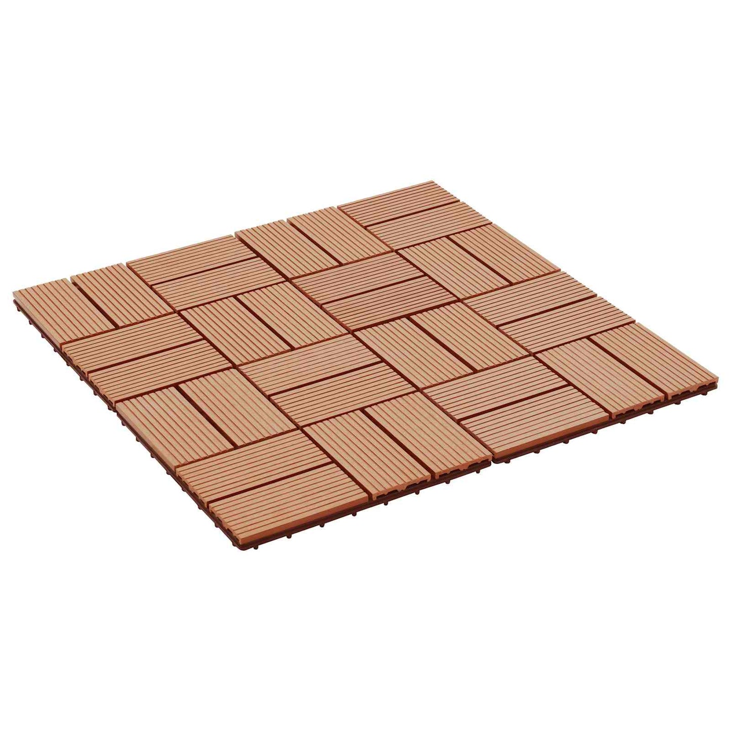 Piastrella per Decking 22 pcs Teak riciclato 30 x 30 cm WPC | homemem39