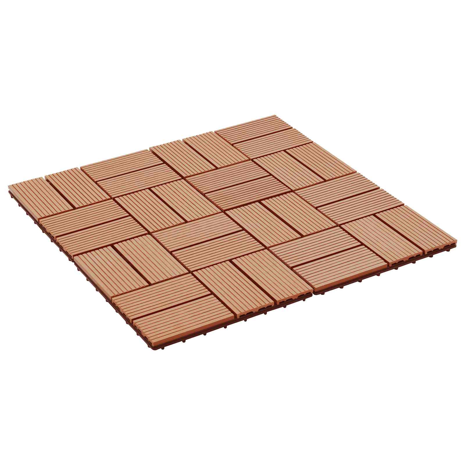 Piastrella per Decking 22 pcs Teak riciclato 30 x 30 cm WPC | homemem39