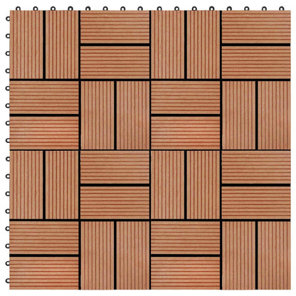 Piastrella per Decking 22 pcs Teak riciclato 30 x 30 cm WPC | homemem39