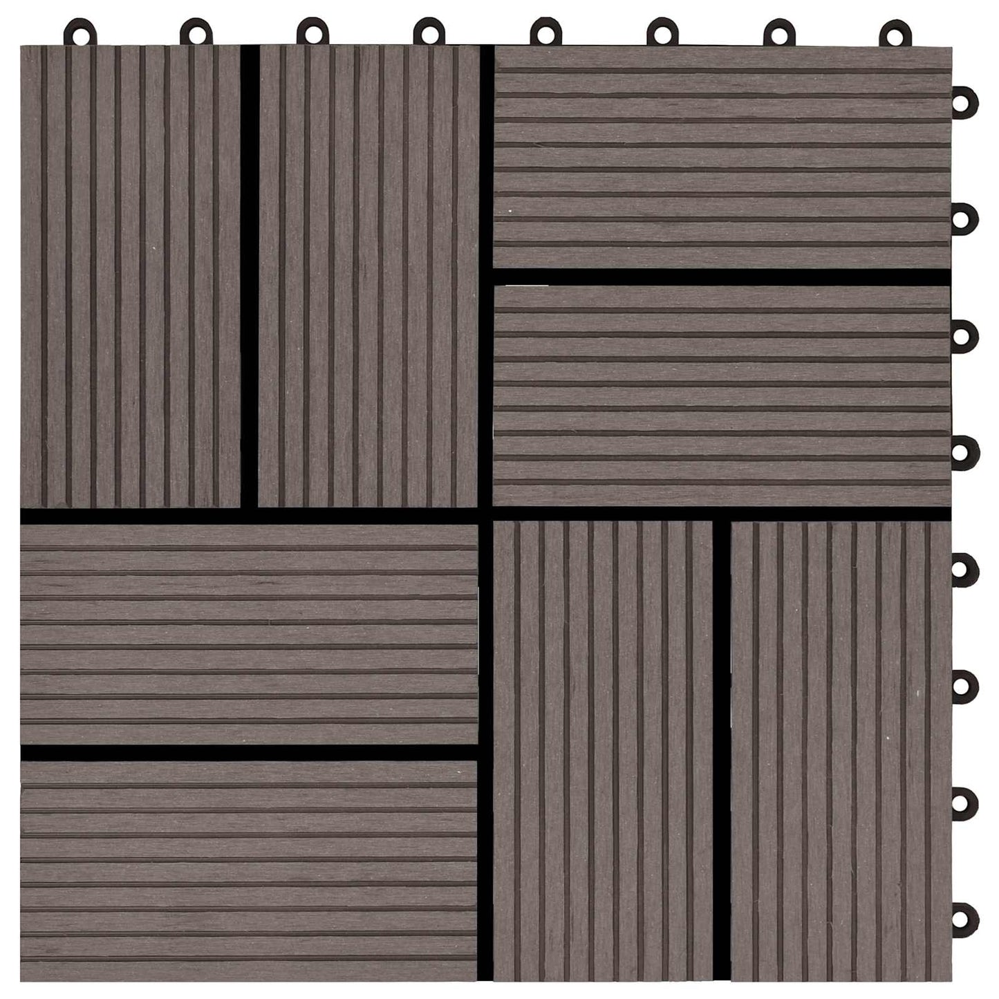 Piastrella per Decking 22 pcs Marrone Scuro 30 x 30 cm WPC | homemem39