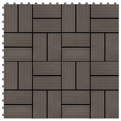 Piastrella per Decking 22 pcs Marrone Scuro 30 x 30 cm WPC | homemem39