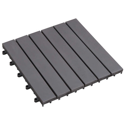 Piastrella per Decking 20 pcs Grigio 30 x 30 cm Legno di Acacia | homemem39